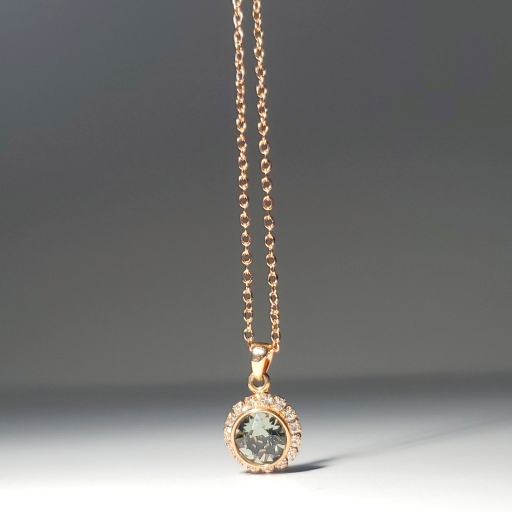 Ted Baker London Smoke Gray Swarovski Crystal Daisy Lace Pendant Neckl…